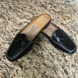 Cole Haan Loafter Mule Slide Black Leather Buckle Nike Air Sole Size 8.5